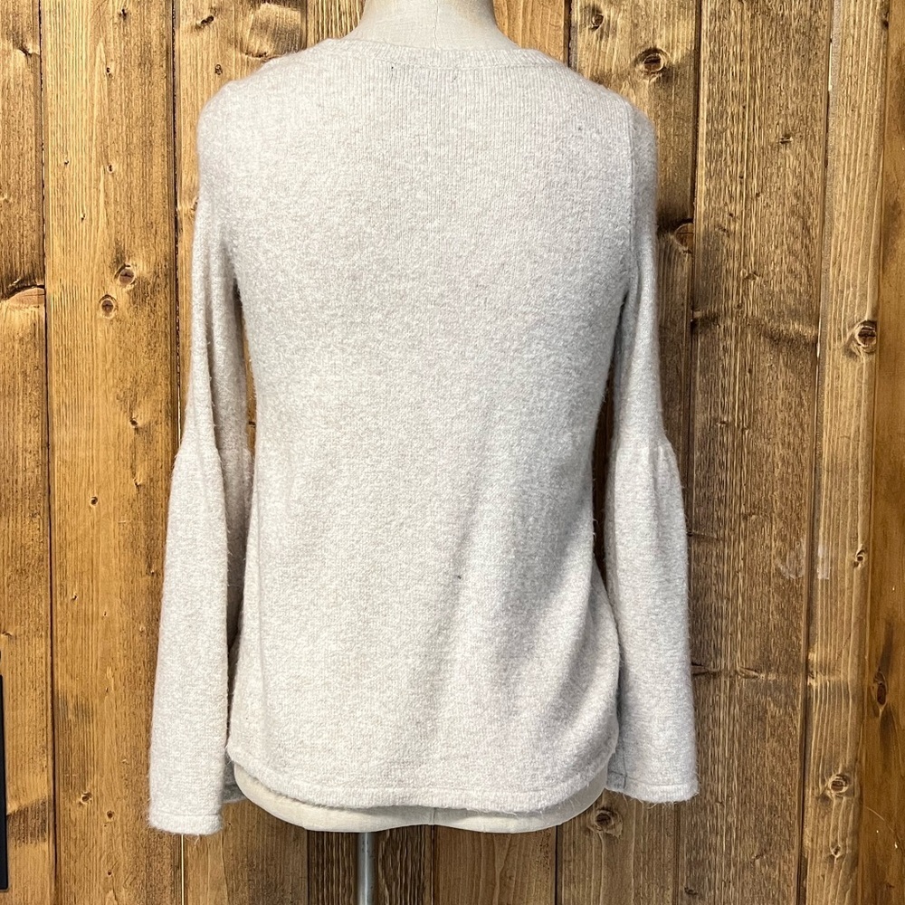 American Eagle Small Cream Boho Bell Sleeve Sweater Cozy Soft - Picture 5 of 8
